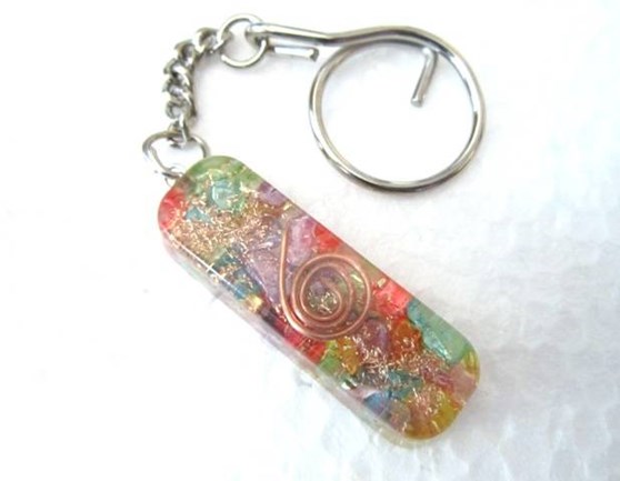 Picture of Chakra Tube orgone key ring