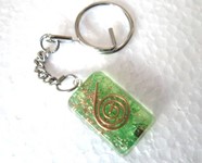 Picture of Green rectangle orgone key ring