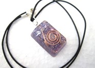 Picture of Amethyst rectangle pendant with cord
