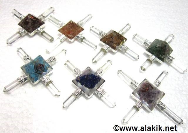 Picture of Chakra orgone pyramid Energy generator Set