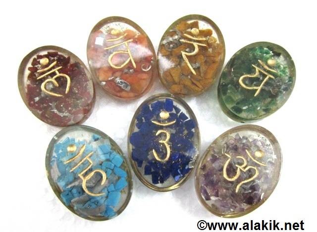 Picture of Engrave Sanskrit Chakra Orgone Oval Set