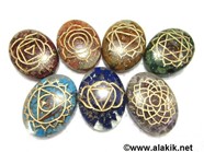 Picture of Engrave Chakra Orgone oval Set