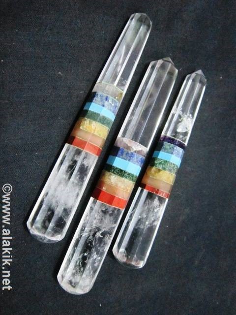 Picture of Crystal Quartz Bonded Chakra Centre massage wand