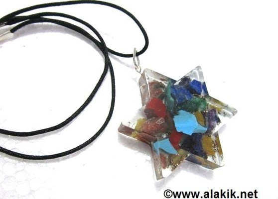 Picture of Chakra Orgone Pentagram pendant with cord