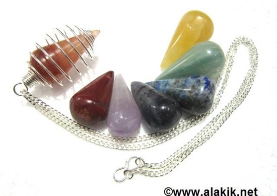 Picture of Silver Cage Chakra Cone necklace set