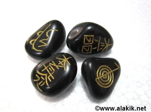 Picture of Black Agate Usai reiki Tumble Set