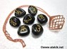 Picture of Black Sanskrit Tumble stone set with bronze cage necklace, Picture 1