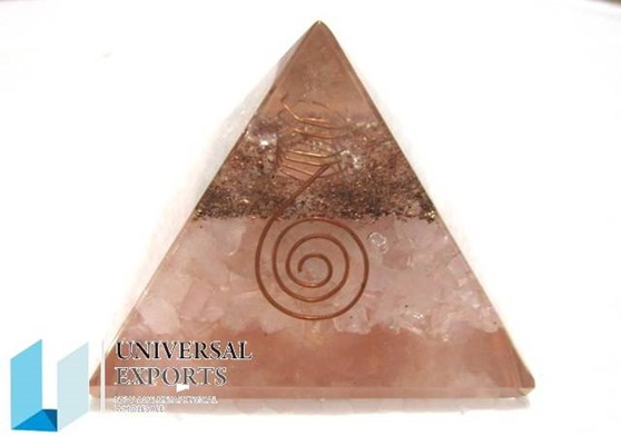 Picture of Rose Quartz Orgone pyramids with coil point