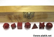 Picture of Red Jasper 7pcs geometry set with wooden box