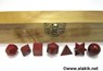 Picture of Red Jasper 7pcs geometry set with wooden box, Picture 1