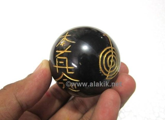 Picture of Black Agate Usai Reiki Sphere