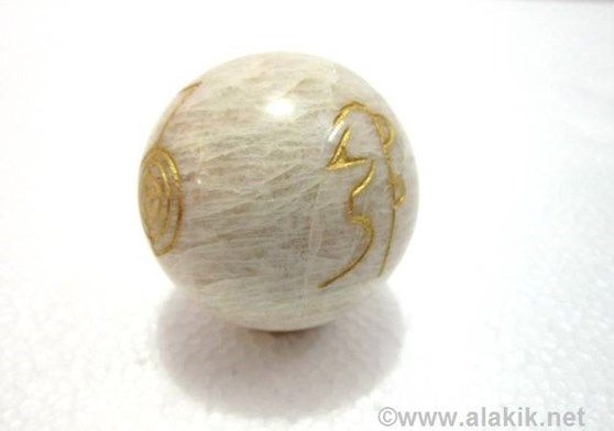 Picture of Cream Moonstone Engrave USAI Reiki Sphere