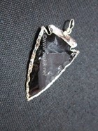 Picture of Black obsidian silver electro plated arrowhead pendant