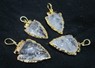 Picture of Crystal Quartz electro gold plated arrowhead pendant, Picture 1