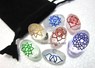 Picture of Crystal Quartz Lingam Colourful Engrave Chakra Set with pouch, Picture 1