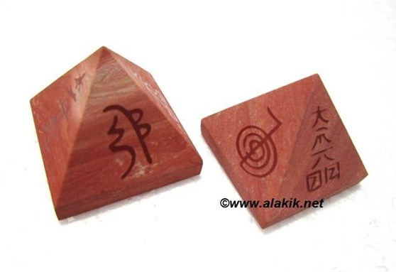 Picture of Red Jasper Embossed USAI Reiki pyramid