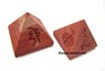 Picture of Red Jasper Embossed USAI Reiki pyramid, Picture 1