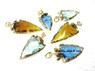 Picture of Mix Colourful Glass electroplated Arrowhead pendants, Picture 1