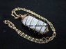 Picture of Golden Spring Cage chain with raw selenite, Picture 1