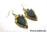 Picture of Black Obsidian Eletroplated Arrowhead Earrings, Picture 1