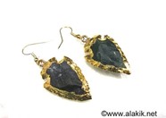 Picture of Moss Agate Eletroplated Arrowhead Earrings