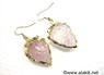 Picture of Rose Quartz Eletroplated Arrowhead Earrings, Picture 1