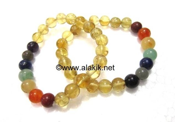 Picture of Crystal 7 chakra beads elastic bracelets