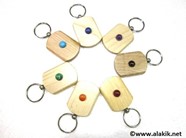 Picture of Chakra Wooden Keyring set with chakra cabs