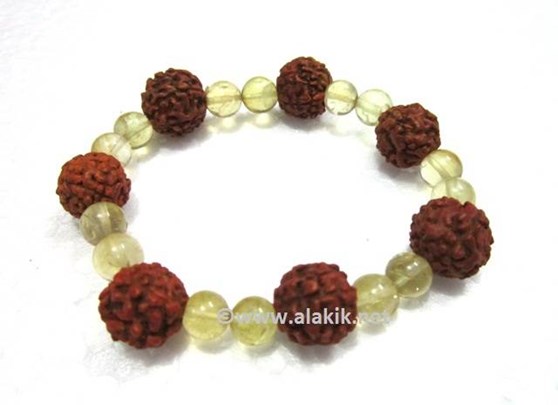 Picture of Big Rudraksha citrine Beads Bracelet