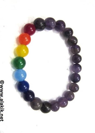 Picture of Amethyst with Chakra Beads Bracelet