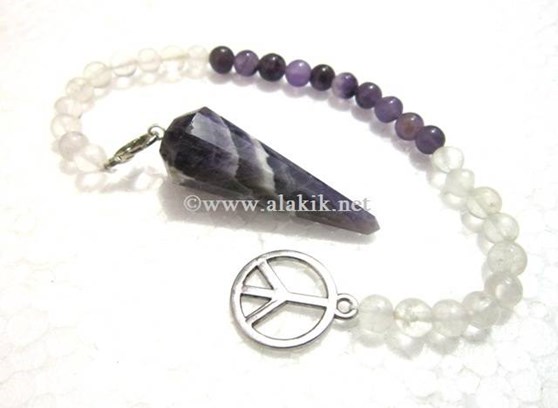 Picture of Amethyst Pendulum with Amethyst Crystal Beads