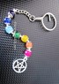 Picture of 7 chakra Keyring with Pentacle, Picture 1