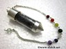Picture of Black Tourmaline Chips chamber pendulum with chakra chain, Picture 1