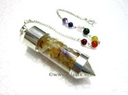 Picture of Citrine Chips Chamber pendulum with chakra chain