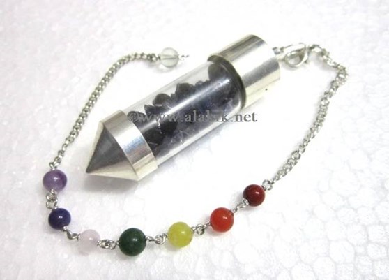 Picture of Iolite Chips Chamber Pendulum with Chakra chain
