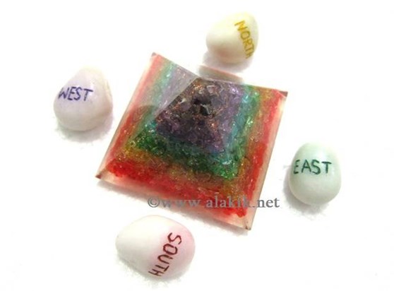 Picture of Orgone Chakra Pyramids with Reiki Direction Stones
