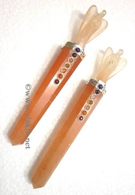 Picture of Orange Selenite Angel Healing Wands