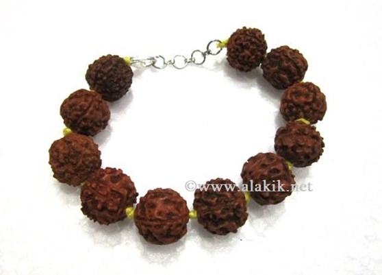 Picture of Big Rudraksh 15mm yellow Knotted Bracelet