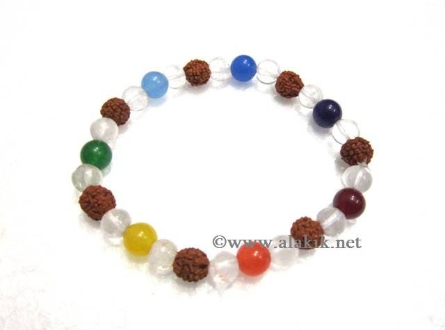 Picture of Chakra Crystal Rudraksh Beads Bracelet
