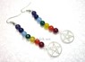 Picture of Chakra Onyx Beads earring with pentacle, Picture 1