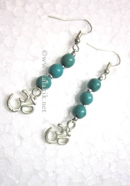 Picture of Turquoise Beads Earring with Om