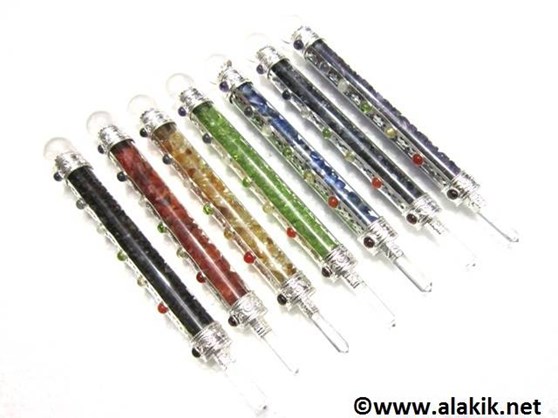 Picture of 7 Chakra Chips Glass Healing stick Set