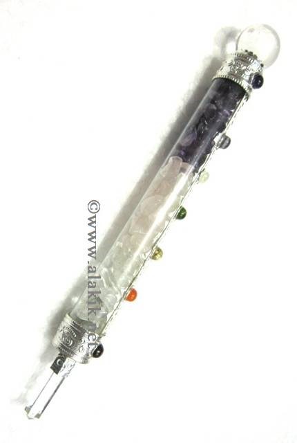 Picture of Rose Crystal Amethyst Chakra Glass Healing stick
