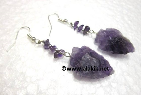 Picture of Amethyst Arrowheads earring with Amethyst chips