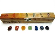 Picture of Plain Tumble Set with Engrave Sanskrit Chakra Colourful 7 hole box