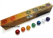 Picture of Chakra Ball Set with Engrave Chakra colourful 7 hole box