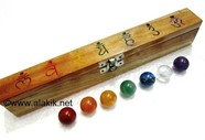 Picture of Chakra Ball Set with Engrave Sanskrit colourful 7 hole box