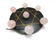 Picture of Pentagram Grid Disc with Rose Quartz Balls