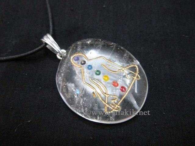 Picture of Crystal Quartz Engrave Chakra Buddha Pendant