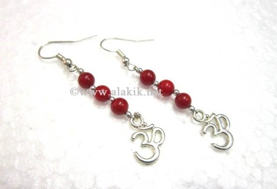 Picture of Coral Beads Om Earring